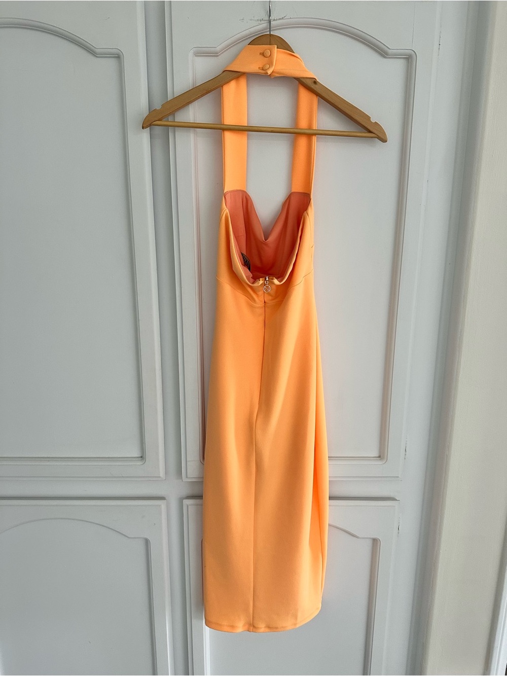Nookie Peach-Orange Backless Halter Dress - Picture 8 of 8